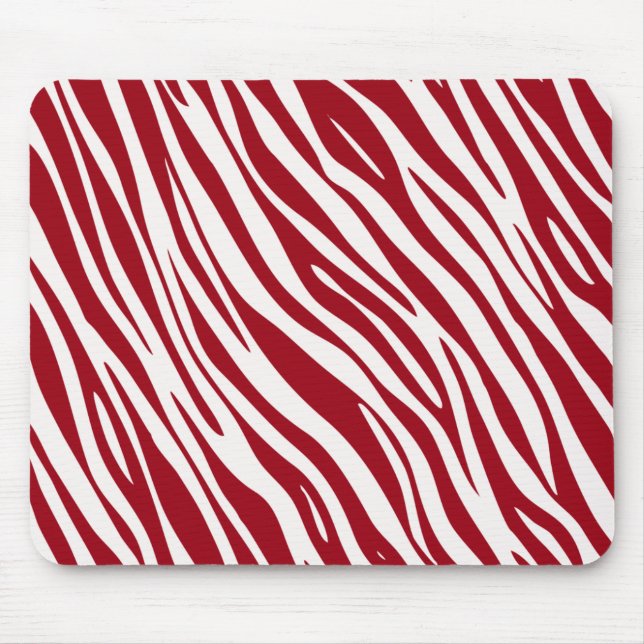 Trendige rote Zebra-Tier-Streifen Mousepad (Vorne)