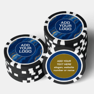Trendige Royal Blue Gold Marmor Kollektion Pokerchips