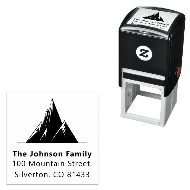 Trendige Rücksendeadresse für TextMounts mit Famil Permastempel (Beispiel)