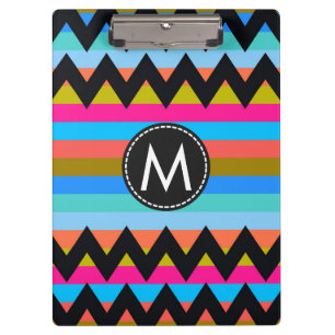 Trendige Schicke Chevron-Streifen Muster #4 Klemmbrett