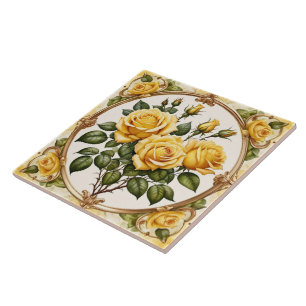 Trendige schöne gelbe Rosenkollektion Fliese