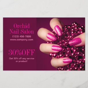 Trendige Schönheitssalon SPA Nagelstudio Preislist Flyer