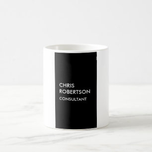Trendige Schwarz-weiße, einzigartige Visitenkarte Kaffeetasse