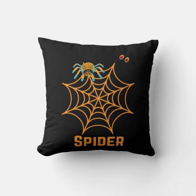 trendige schwarze Spinnennetz schönes Kissen (Vorderseite)