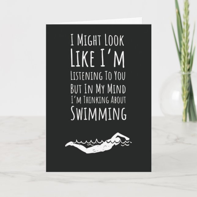 Trendige Schwimmkarten Schwimmer Schwimmen Moderne Karte (Vorderseite)