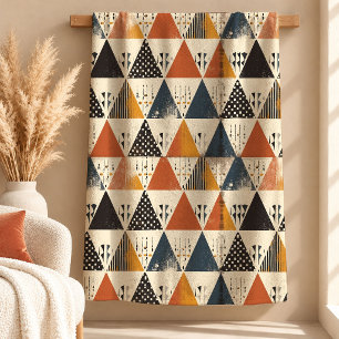 Trendige Senf-Rost-Boho-Geometrie-Decke Fleecedecke