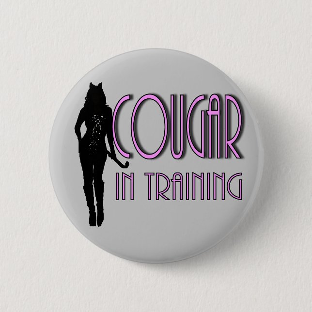 trendige Silhouette-Cougar im Training Button (Vorderseite)