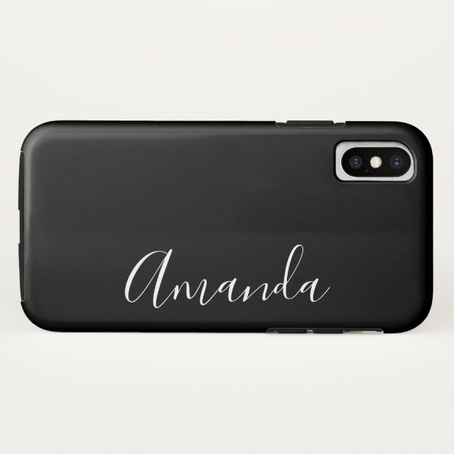 Trendige Skript-Schrift (Schwarz) Case-Mate iPhone Hülle (Rückseite (Horizontal))