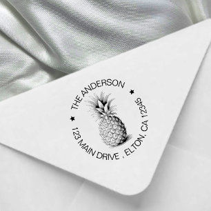 Trendige Sommer-Tropen-Ananas-Rücksendeadresse Gummistempel