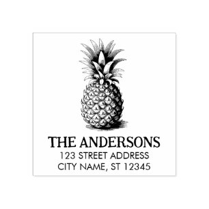 Trendige Sommer-Tropen-Ananas-Rücksendeadresse Gummistempel
