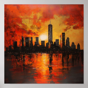 Trendige Sonnenuntergangs-Kunst-DIY-Dekoration Poster
