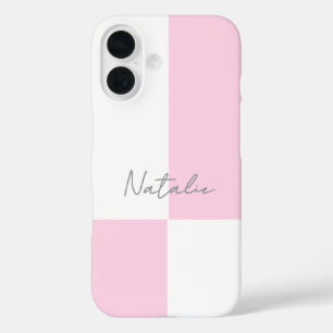 Trendige stilvolle Farbblock-Chic-Personalisierung iPhone 16 Hülle