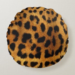 trendige, stilvolle Safari-Muster für Leopardendr Rundes Kissen