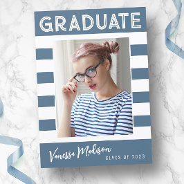 Trendige Streifen Einfaches Retro-Graduate-Foto Bl Ankündigung