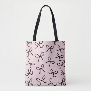 Trendige süße kleine schwarze Schleifen Rosa Tasche