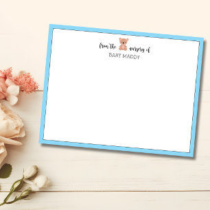 Trendige Teddybär-Nursery-Schreibwaren-Notizkarte Einladung