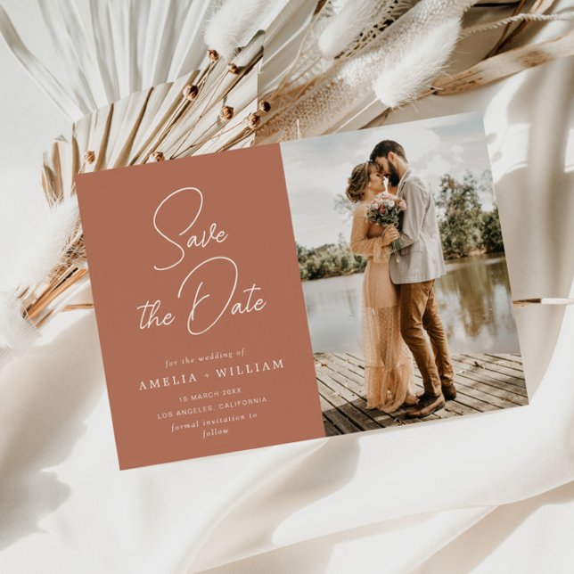 trendige Terracotta-Hochzeit Sichern Sie das Datum Save The Date (Von Creator hochgeladen)