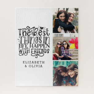 Trendige Typografie Best Friends Namen Foto-Kollag