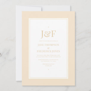 Trendige Typografie Champagner-Farben-Hochzeit Einladung