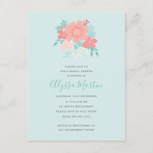 Trendige und schöne floral gestaltete Einladung Postkarte