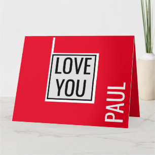 Trendige Valentinstage ICH LIEBE DICH minimalist e Karte