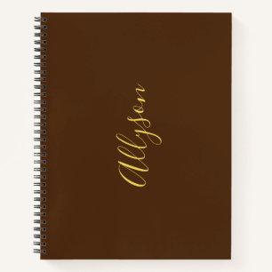 Trendige vertikale Bezeichnung in Gold-Script, Sch Notizbuch