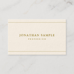 Trendige Vorlage Elegantes Gold-Text Luxus-Creme Visitenkarte
