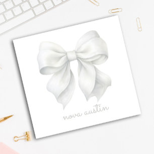 Trendige weiße Schleife personalisiert mit Namen M Post-it Klebezettel