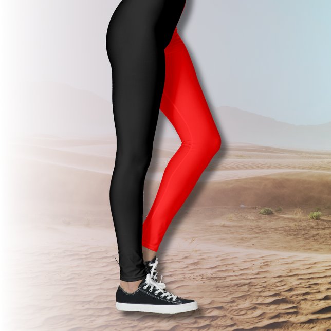 Trendige zwei Farben | Schwarz und Rot Leggings (Von Creator hochgeladen)
