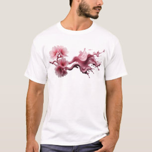 Trendiger ABSTRACTER BLUMEN Mode Druck T-Shirt
