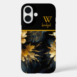 trendiger abstrakter Goldmarmor iPhone 16 Hülle