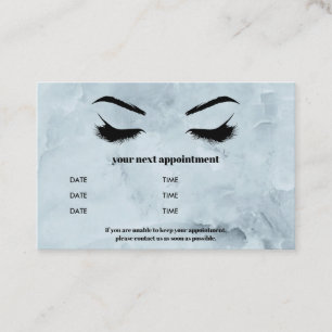 Trendiger blauer Marmor-Browbar-Wimpern-Luxus Visitenkarte