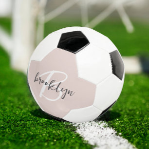 Trendiger Blush Pink Grauer Schreibschrift Monogra Fußball
