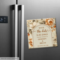 Trendiger Boho Kupfer Elfenbein Oliv Blumen Save t