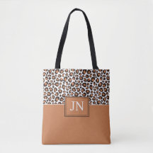 Trendiger brauner Leopardenprint mit Initialen