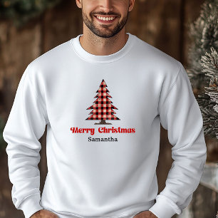 Trendiger Buffalo-Karo-Baum-Weihnachtshoodie mit i Hoodie
