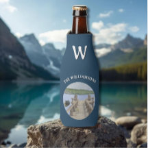 Trendiger Dosenkühler Wasserfarbe Steg See Berge