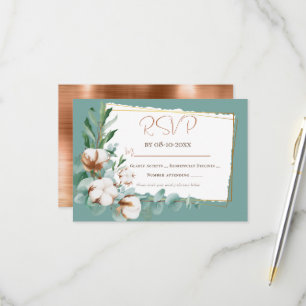 Trendiger falscher Kupferweißer Blumenstrauß Hochz RSVP Karte
