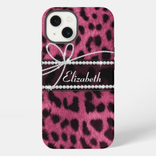 Trendiger, girly-falscher, heißrosa Leopard-Tierdr iPhone Hülle