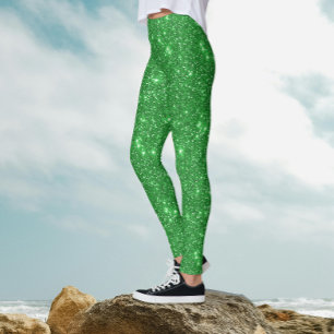 Trendiger Glamour Irish Grün Funkeln Schimmer Glit Leggings