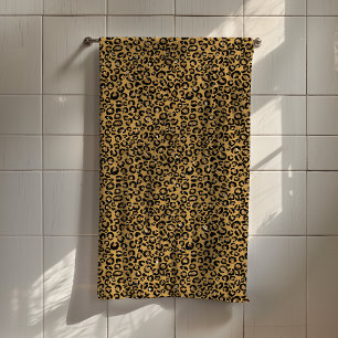 Trendiger Gold-Leopard-Jaguar-Fellflecken Badhandtuch Set