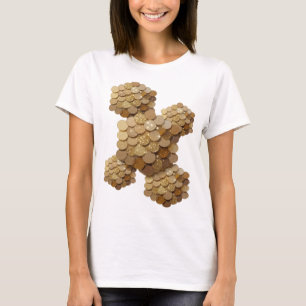 Trendiger Goldener ABSTRACT ART Fashion-Druck T-Shirt