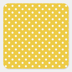Trendiger goldener Hintergrund mit weißen Tupfen 1 Quadratischer Aufkleber
