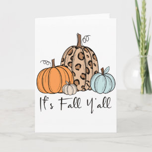 Trendiger Herbst Kürbis „It’s Fall Y’all“ Zitat Karte