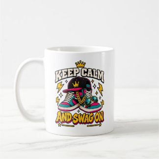 Trendiger Humor Keep Calm And Swag On Ästhetik Kaffeetasse