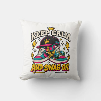 Trendiger Humor Keep Calm And Swag On Ästhetik Kissen