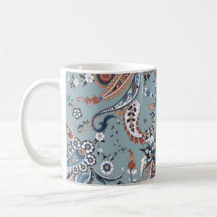 Trendiger indischer Paisley: nahtloser Hintergrund Kaffeetasse
