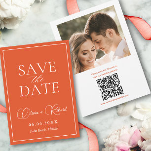 Trendiger italienischer Sonnenuntergang Orange Qr  Save The Date