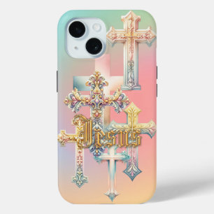 Trendiger Jesus Pastell-Regenbogen Verzierungen Kr Case-Mate iPhone Hülle