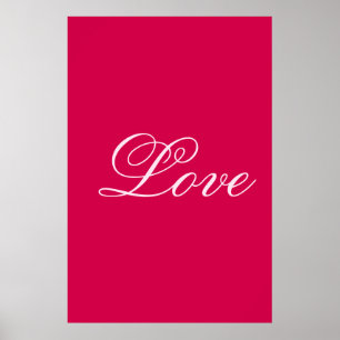Trendiger Karminroter Hintergrund Liebe Hochzeit Poster